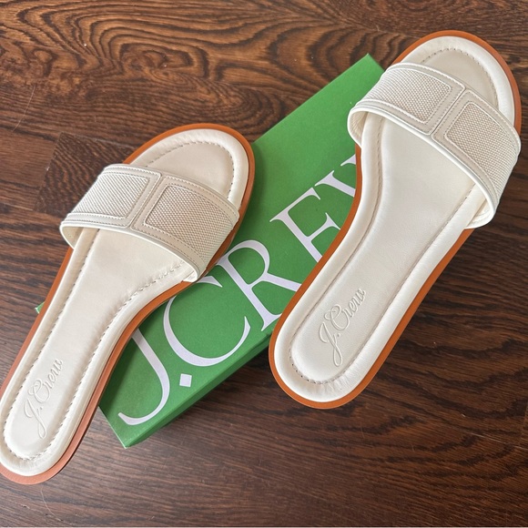 NIB J. Crew Ivory Slides, Size 9.5 - Picture 6 of 8
